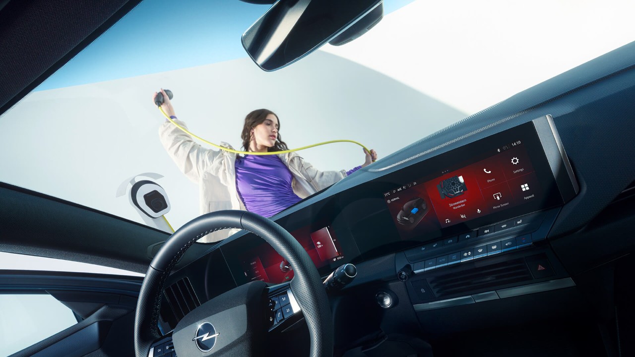 Vue intérieure d'une Opel Astra Sports Tourer Electric